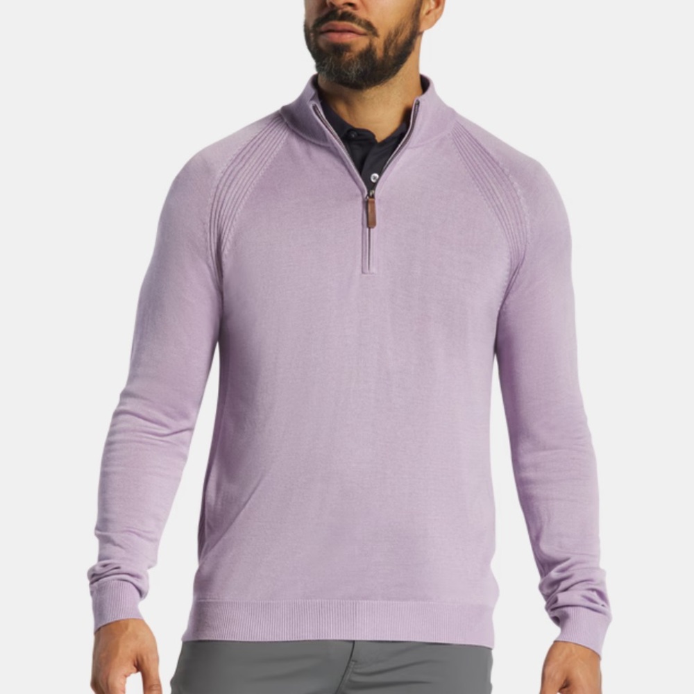 NWT FootJoy Men’s XL Half-Zip Sweater Heather Lavender